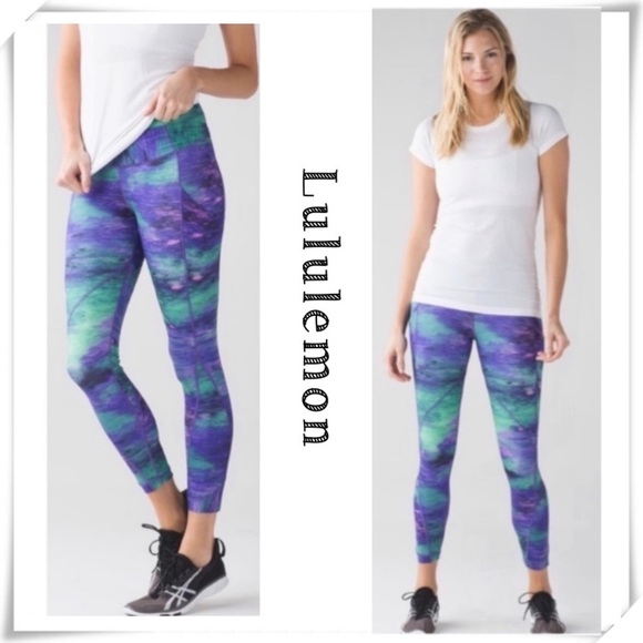lululemon athletica Pants - LULULEMON Time to Shine Tight Leggings Rio Nights Multi Purple Green Size 10